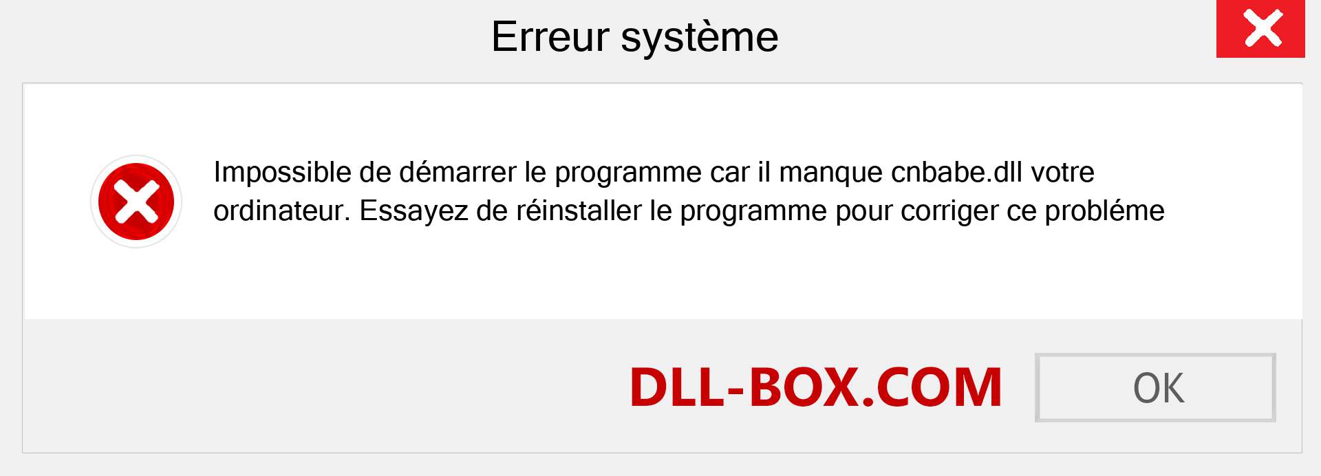 Le fichier cnbabe.dll est manquant ?. Télécharger pour Windows 7, 8, 10 - Correction de l'erreur manquante cnbabe dll sur Windows, photos, images