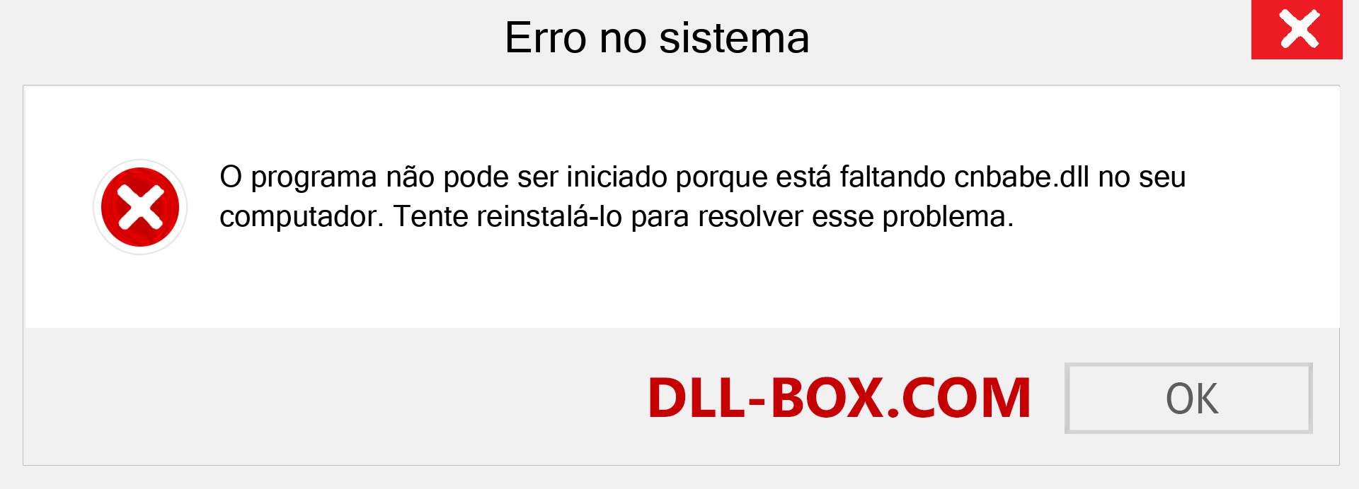 Arquivo cnbabe.dll ausente ?. Download para Windows 7, 8, 10 - Correção de erro ausente cnbabe dll no Windows, fotos, imagens